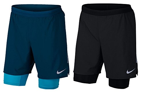 Nike Herren Flex Stride 2-in-1 Shorts, schwarz (Black/Reflective Silver), 2XL von Nike