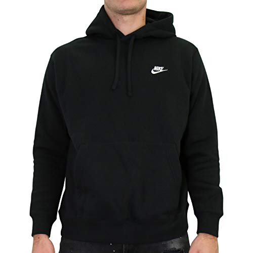 Nike Herren Hoodie Sportswear Club Fleece, Black/Black/White, S, BV2654-010 von Nike