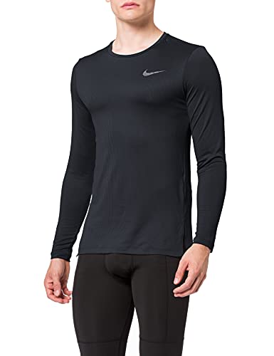 Nike Herren M Nk Dry Top Long Sleeve Slim Sleeved T-Shirt, schwarz(Black/Dark Grey), M von Nike