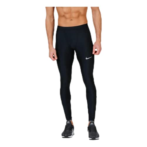 Nike Herren Run Tights, Black/Reflective Silver, M von Nike