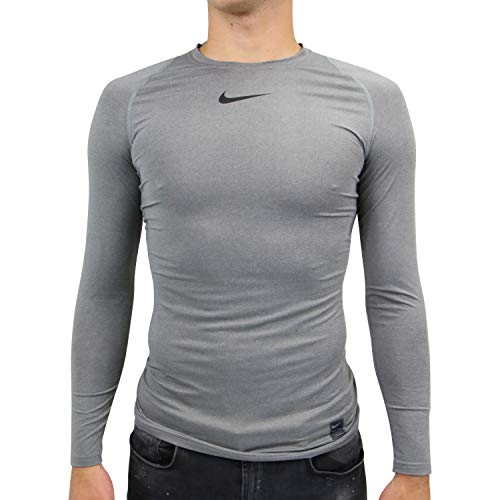 Nike Herren Top Comp Longsleeve, Carbon Heather/Black, S-M EU Nike Herren Top Comp Longsleeve, Carbon Heather/Black, S-M EU von Nike