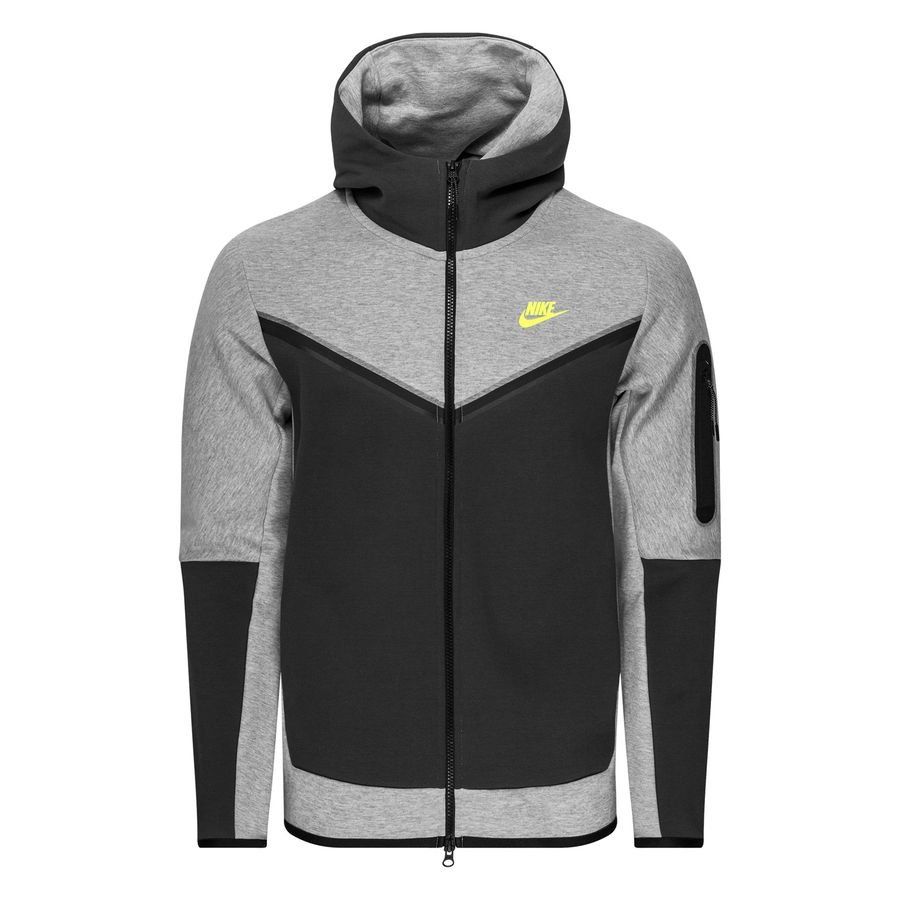 Nike Hoodie NSW Tech Fleece FZ - Grau/Grau/Neon von Nike