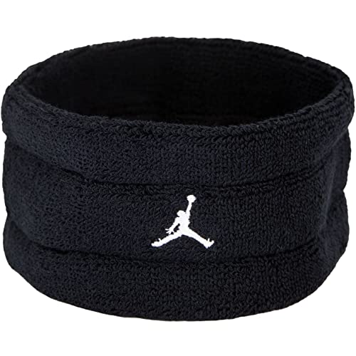 Nike Jordan Terry Headband Stirnband - Unisex, Erwachsene, Sportler, Langhaarige, Basketball, Laufen, Schwarz-Weiß, Einheitsgröße von Nike