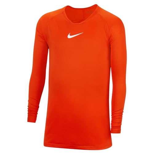 Nike Kinder Dri-FIT Park First Layer Langarmshirt, Sicherheitsorange/Weiß, S, AV2611-819 von Nike