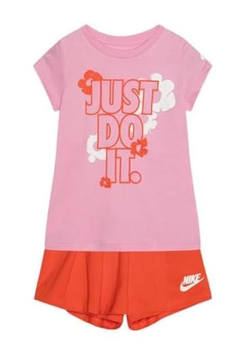 Nike KOMPELTO Mädchen FLORAL SKORT SET 36L814, Rosa, 2-3 Jahre von Nike