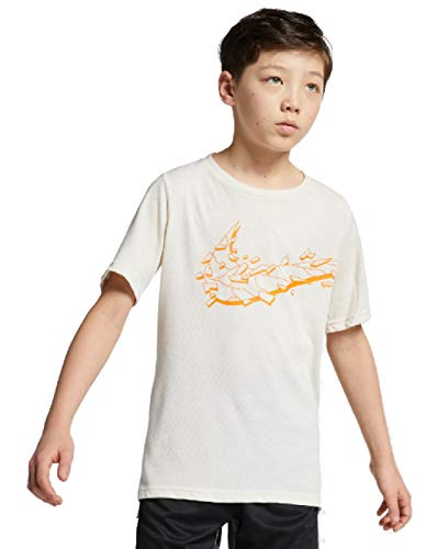 Nike Kinder Breathe Hyper Dry T-Shirt, Light Cream/Orange Peel, L von Nike