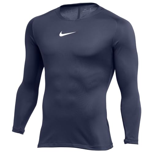 Nike Kinder Dri-FIT Park First Layer Langarmshirt, Midnight Navy/Weiß, XS, AV2611-410 von Nike