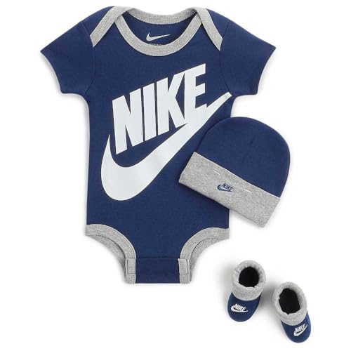 Nike Kinder Futura Logo 3pc Set Bodysuit, Blue Void, 74/80 von Nike