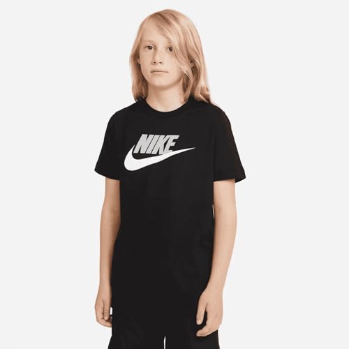 Nike Jungen B Nsw Tee Futura Icon Td T-Shirt, Black/Light Smoke Grey, S EU von Nike