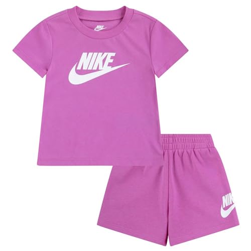 Nike Kinderanzug Club Tee und Shorts Set 66L596, fuchsia, 92 von Nike