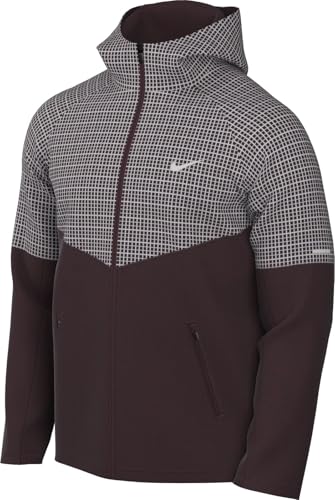 Nike Laufjacke Sphere Miler Wasserabweisende Therma-Fit Laufjacke Für Herren, Burgundy Crush/Reflective Silv, FZ1111-652, XL von Nike