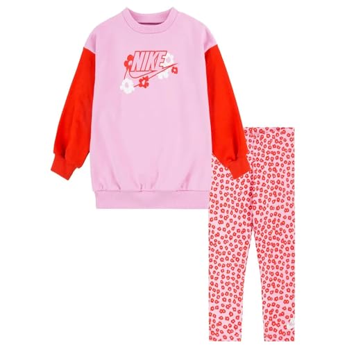 Nike Mädchen-Overall mit Blumenmuster, Leggings, Rosa, Rosa, 2-3 Jahre Nike Mädchen-Overall mit Blumenmuster, Leggings, Rosa, Rosa, 2-3 Jahre von Nike