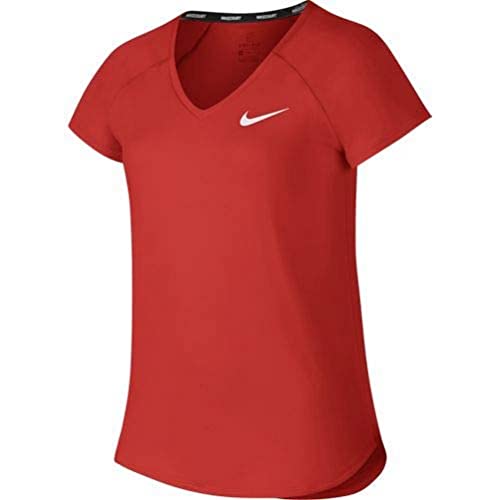 Nike Mädchen Pure T-Shirt, Habanero Red/White, S von Nike