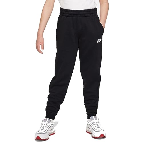 Nike K NSW Club FLC JGGR LBR Pants, Schwarz/Weiß, 24-28 Unisex von Nike