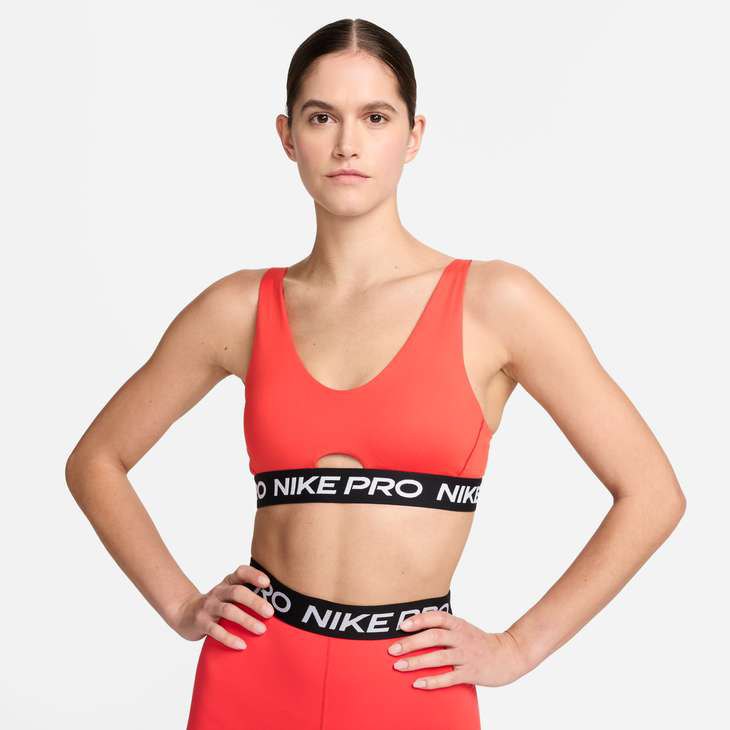 Nike Pro Indy Plunge Sports Bra Orange XL Frau von Nike