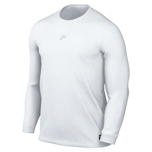 Nike Seidensticker Herren Fleece Pullover Rundhals-Swe, weiß(wei), Gr. L von Nike