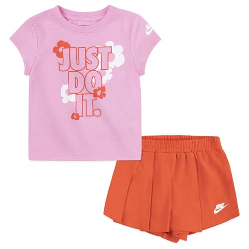 Nike Set Mädchen Floral Skort Set 16L814, Rosa, 92 Nike Set Mädchen Floral Skort Set 16L814, Rosa, 92 von Nike