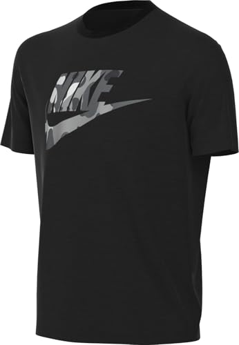 Nike Shirt K NSW Tee Club Ssnl Camo, Black, FZ5172-010, L von Nike