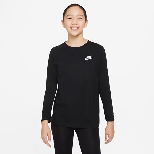 Nike Unisex Kinder K NSW Ls Tee Emb Futura Lbr Shirt, Schwarz, 14-15 Jahre EU Nike Unisex Kinder K NSW Ls Tee Emb Futura Lbr Shirt, Schwarz, 14-15 Jahre EU von Nike