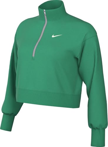 Nike Sportswear Phoenix Fleece Oversize-Kurz-Sweatshirt Mit Halbreißverschluss Für Damen, Stadium Green/Sail, DQ5767-324, XS von Nike