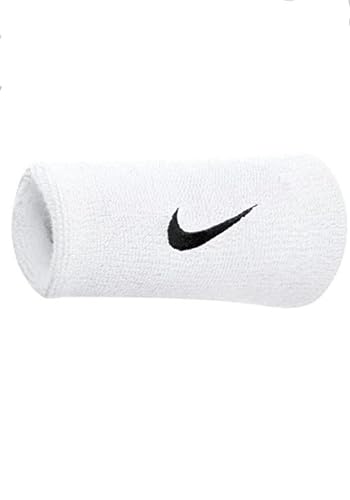 Nike Swoosh DOUBLEWIDE Wristbands White/Black - - von Nike