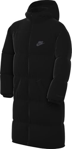 Nike Unisex Kinder Nsw Tf Rpl Hgh Syf Eo Prk Ul Thigh Length Hooded Jkt, Black/Black/Anthracite/Anthracite, 14-15 Jahre EU von Nike