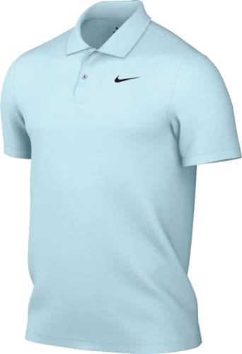 Nike Top Herren Court Dri-Fit Polo Solid, Glacier Blue/Black, DH0857-476, XL von Nike