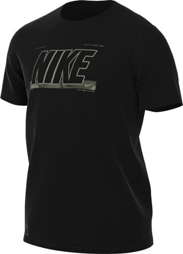 Nike Top Herren Dri-Fit Tee Rlgd Camo GFX, Black, FV8370-010, M von Nike