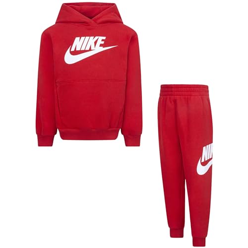 Nike Trainingsanzug bestehend aus Sweatshirt und Hose, Kapuzenpullover, Sweatshirt mit Kängurutaschen, Sweatshirt mit gesticktem Logo, Hose mit verstellbarem Bund mit Kordelzug, rot, 3 Jahre Nike Trainingsanzug bestehend aus Sweatshirt und Hose, Kapuzenpullover, Sweatshirt mit Kängurutaschen, Sweatshirt mit gesticktem Logo, Hose mit verstellbarem Bund mit Kordelzug, rot, 3 Jahre von Nike