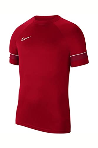 Nike unisex-child Dri-FIT Academy 21 Shirt, University Red/White/Gym Red/White, L von Nike