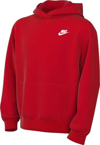 Nike Unisex Kinder Hooded Long Sleeve Top K Nsw Club Flc Hdy Lbr, University Red/White, FD3000-657, M von Nike