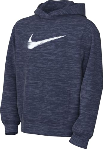 Nike Unisex Kinder Top K Nk Tf Multi+ Po Hoodie Hbr, Midnight Navy/Diffused Blue/White, FD3893-410, S von Nike