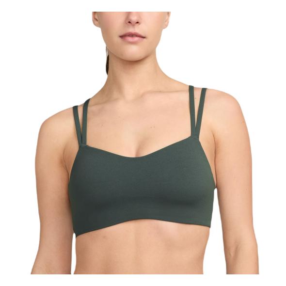 Nike W NK Dri-Fit Alate Trace Light Support Bra Damen (Dunkelgrün L ) Fitnessbekleidung von Nike