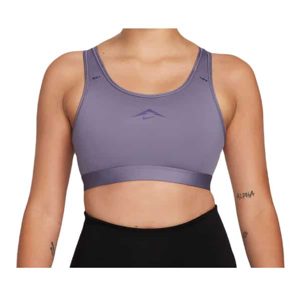 Nike W NK Dri-Fit Swoosh On The Run Bra Trail Damen (Violett L ) Laufbekleidung von Nike