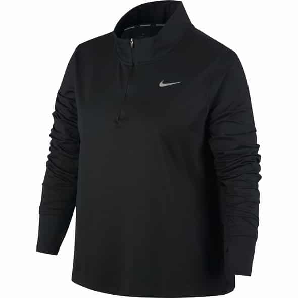 Nike W NK E Top HZ Damen Laufshirt (Schwarz M ) Laufbekleidung von Nike