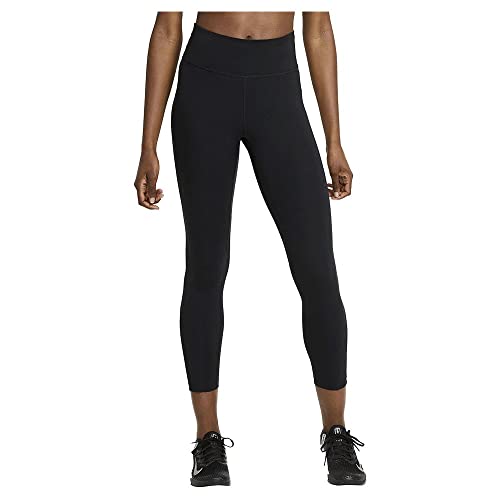 Nike Damen W Nk One Df Mr 7/8 Tgt Leggings, Black/White, XL EU von Nike