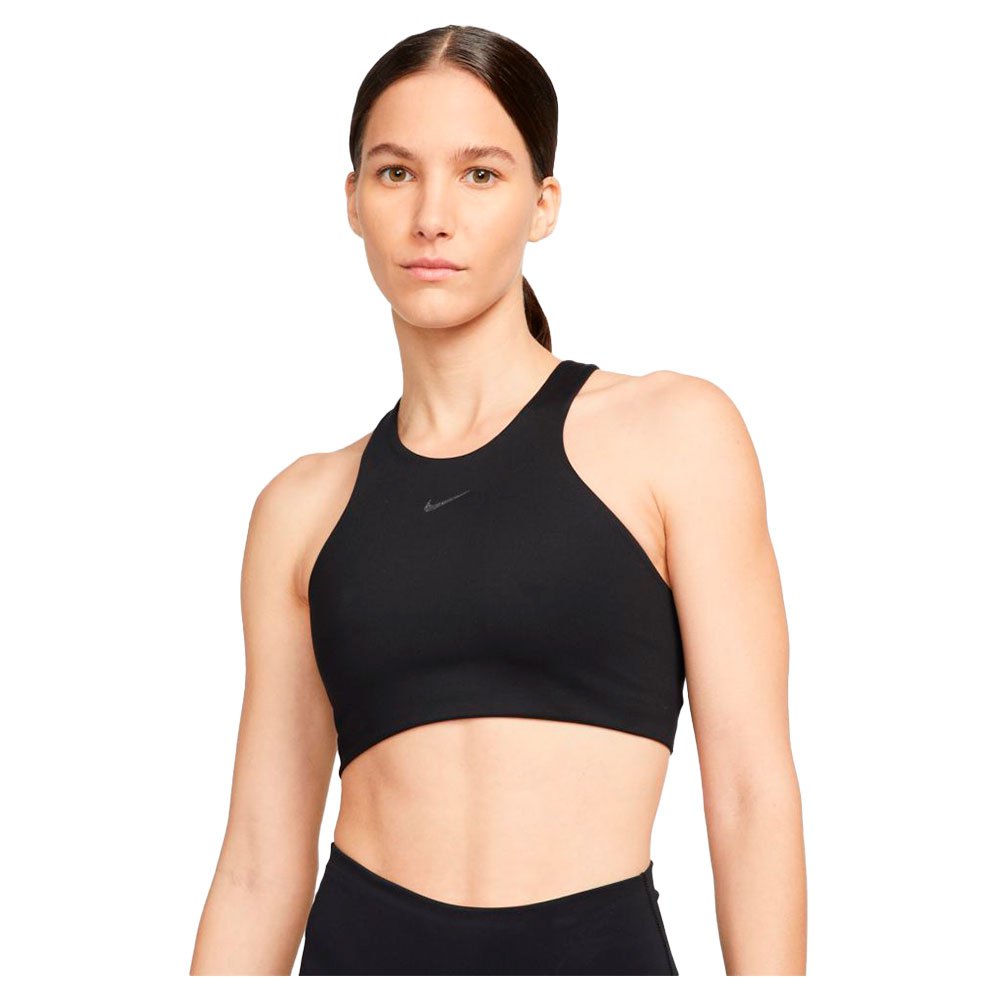 Nike Yoga Dri Fit Swoosh Medium Support Padded Top Schwarz XL Frau von Nike