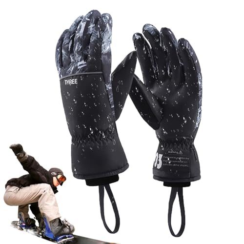 Niktule wasserdichte Skihandschuhe, Snowboardhandschuhe Herren,Fahrradhandschuhe Snowboardhandschuhe - Touchscreen-Skihandschuhe, Schneehandschuhe, wasserdichte Reithandschuhe von Niktule