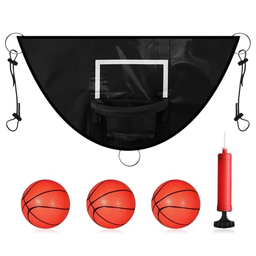 Trampolin-Basketballkorb, Kinder-Basketballkorb,Kinder-Trampolin-Basketballkorb-Set - Verschleißfester Outdoor-Basketballkorb, Trampolin-Zubehör für Übungen von Niktule