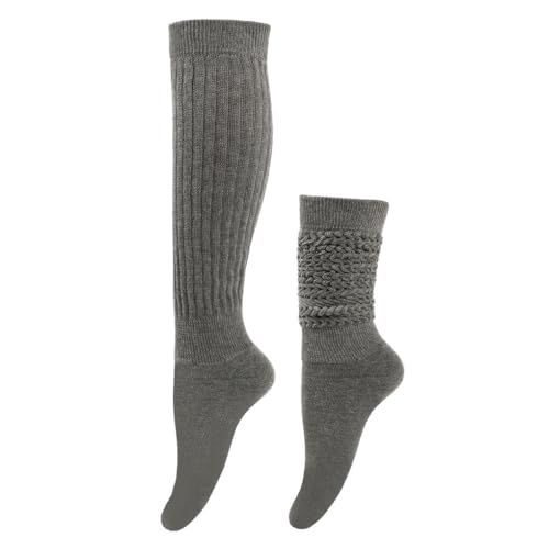 Nilioyul 2er Pack Slouch Socken aus Polyester, atmungsaktiv und schweißabsorbierend, langlebig, elastisch, wärmend, atmungsaktiver Stoff mit Elastizität, Dunkel grau von Nilioyul
