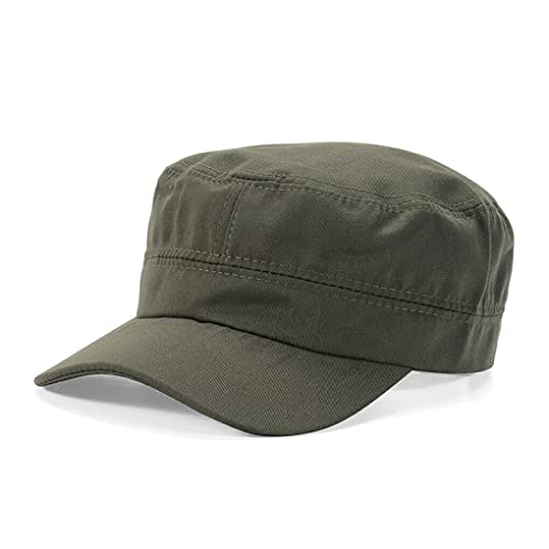 Nilioyul Baseball Caps Klettern Sonnenschutz Einstellbar Unisex Geschenk Langfristiger Service Flacher Hut für Männer Frauen, Armeegrün von Nilioyul