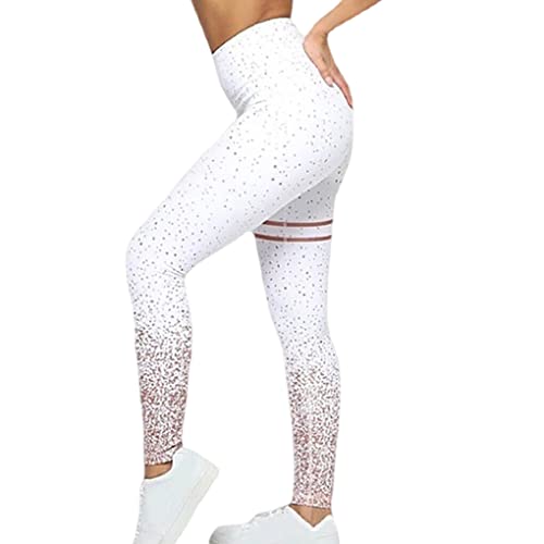 Nilioyul Hose mit hoher Taille Training Übung Fitness Leggings Lässig Wandern Reisen Knöchellange Hose Sportbekleidung, Weiß, L von Nilioyul