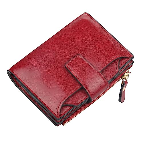 Nilioyul Mode Frauen Brieftaschen PU Kurze Münze Telefon Schlüssel Tasche Multi Kartentasche Geldbörse Handtasche Führerschein Kartenhalter, Rot von Nilioyul