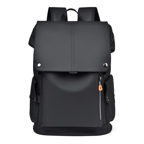 Männer PU Leder Rucksack Große Laptop Rucksäcke Männlichen Schul for Teenager Jungen Business Taschen(A) von Nilnyvda