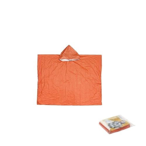 Outdoor-Notfall-Regenmantel-Poncho, wasserdichte Regenbekleidung, Decke, Regenmantel, Überleben, Campingausrüstung, Kälteisolierung, Regenbekleidung, Zelt(Orange) von Nilnyvda