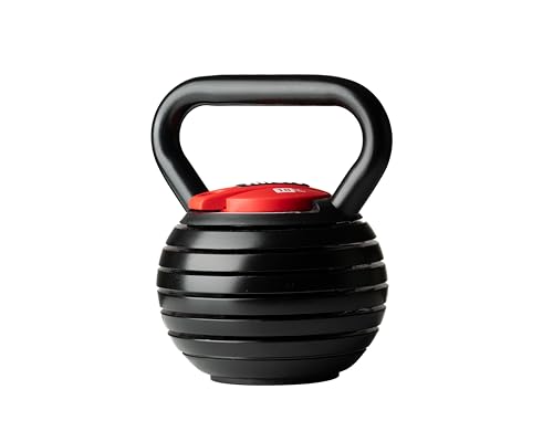 Nilox Verstellbare Kettlebell aus Stahl, Gewicht verstellbar von 2 bis 18 kg, fester Griff, korrosionsbeständige Stahlplatten, Fitnessgerät für Kraft- und Cardio-Training von Nilox