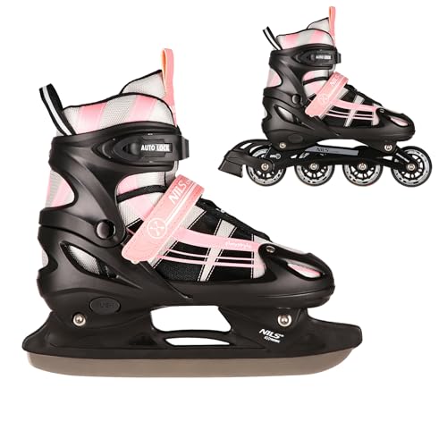 Nils Extreme 2-In-1 Inliner Eishockey Chaska, Farbe:Rosa-Weiß, Größe:M(35-38) von Nils Extreme