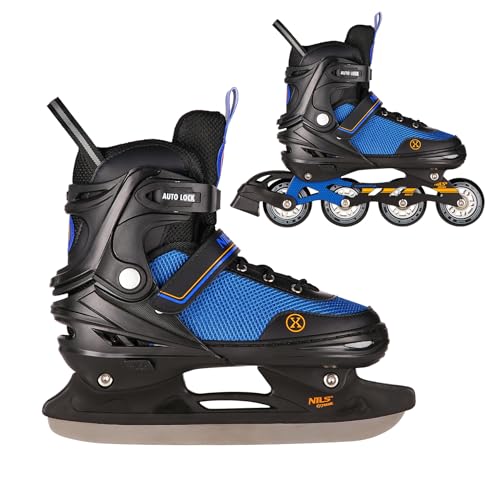 Nils Extreme 2-In-1 Inliner Eishockey Camille, Farbe:Schwarz-Orange, Größe:L(39-43) von Nils Extreme