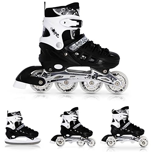 Nils Extreme Inline Skates 4in1 - Schlittschuhe Kinder - Inliner für Kinder und Erwachsene - ACEB7-Lager - Eislaufschuhe Kinder Verstellbare - Schwarz - 35-38 - NH10905 Nils Extreme Inline Skates 4in1 - Schlittschuhe Kinder - Inliner für Kinder und Erwachsene - ACEB7-Lager - Eislaufschuhe Kinder Verstellbare - Schwarz - 35-38 - NH10905 von Nils Extreme