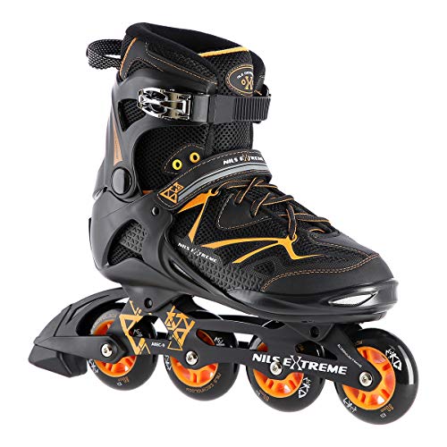 Nils Extreme Inliner für Herren und Damen - Inline Skates - ABEC9 Kugellager – Rollschuhe Erwachsene - 82A Rollen - Rollerskates 41 - Schwarz und Orange NA9022 von Nils Extreme